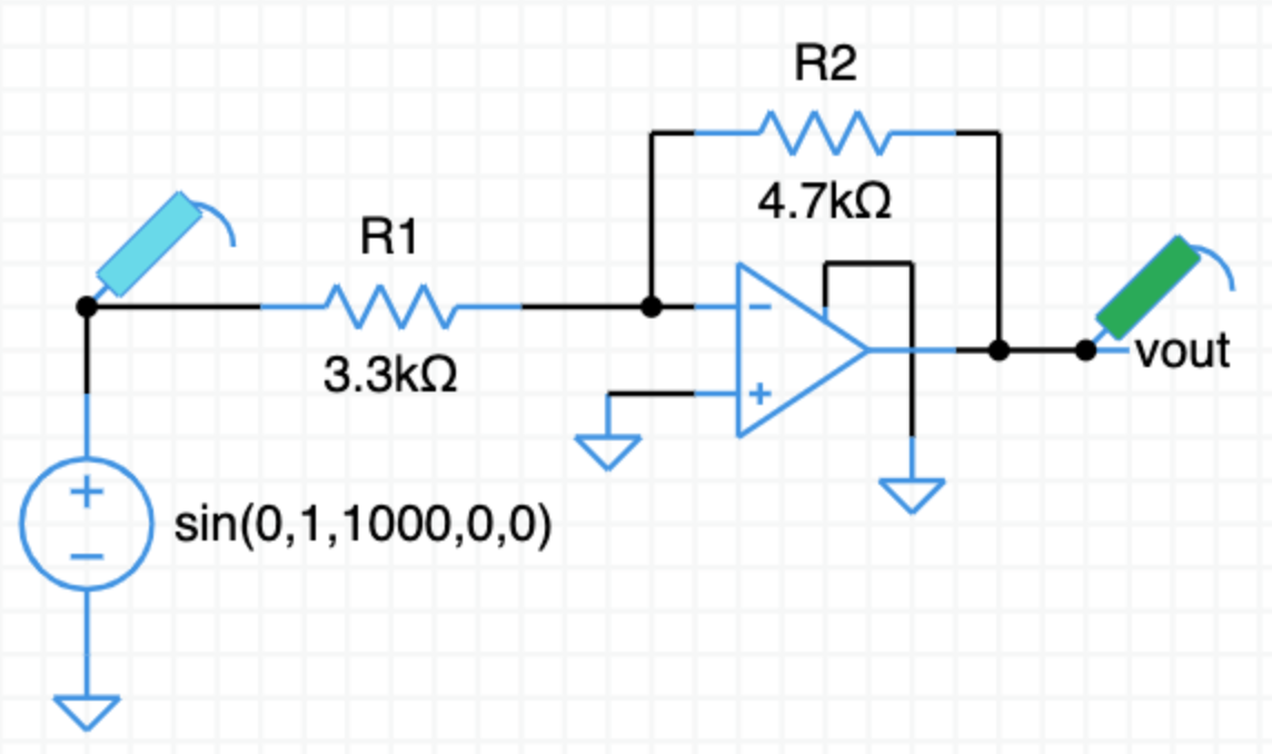 Inverting opamp example circuit