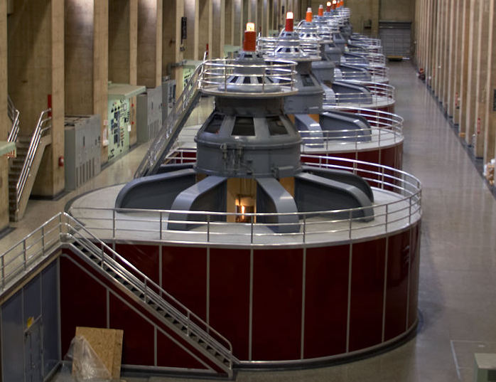 Hydroelectric generators at Hoover Dam, AZ USA