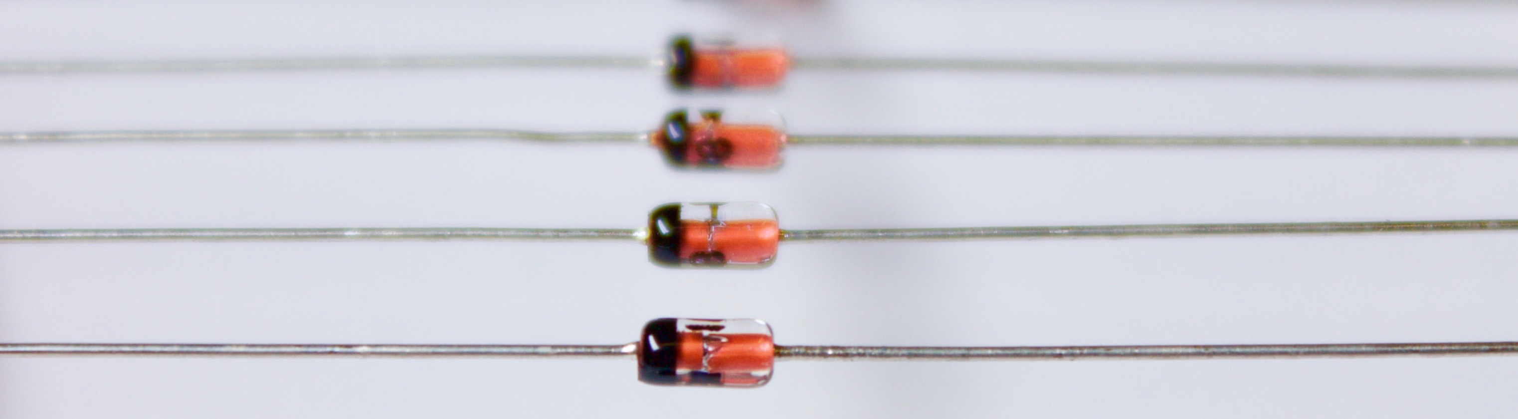 Diodes in axial glass pagkage