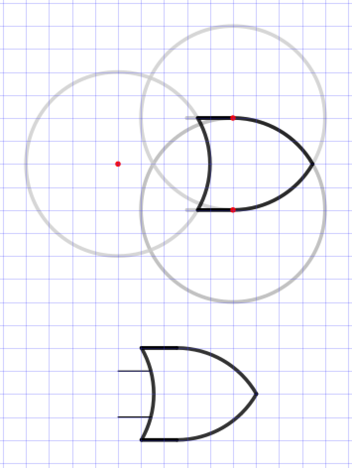 How to draw an OR gate