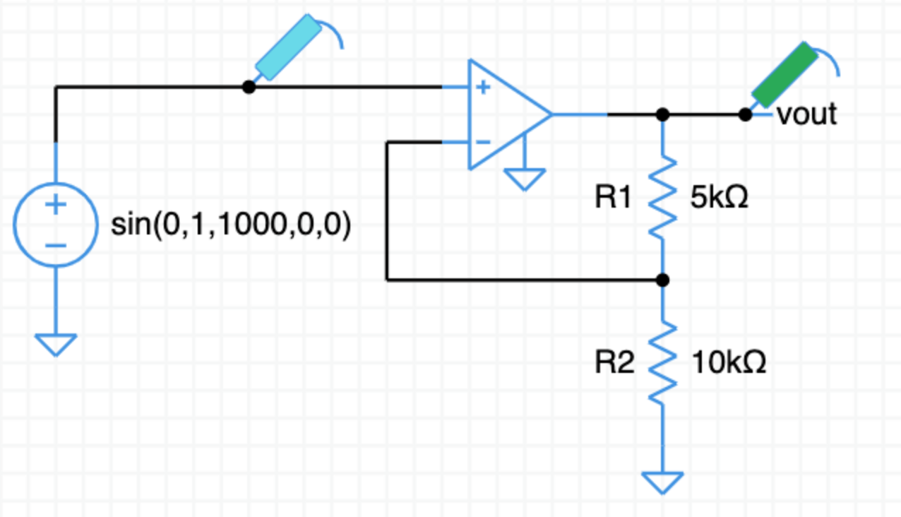 Inverting opamp example circuit